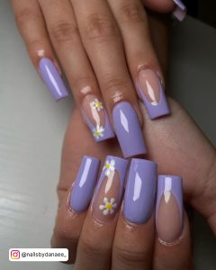 Light Purple Lavender Coffin Nails