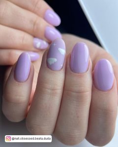 Light Purple Nails Short