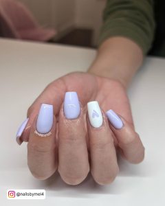 Light Purple Nails With Design