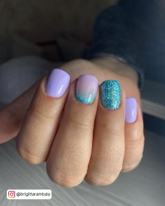 Light Purple Nails With Diamonds