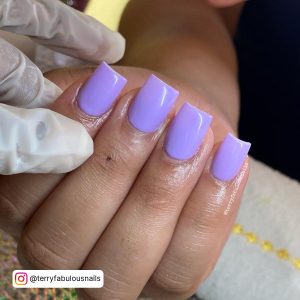 Light Purple Short Nails