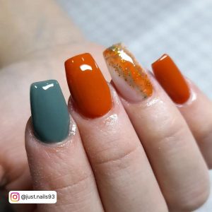 Lime Green And Orange Nail Designs