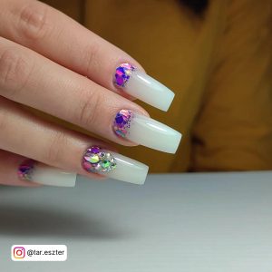 Long Coffin Ombre Nails