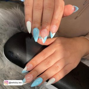 Long French Tip Stiletto Nails