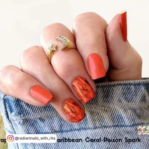 Long Neon Orange Nails