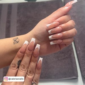 Long Square French Nails