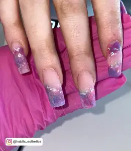 Marble Nail Design Purple