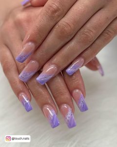 Marble Purple Acrylic Nails