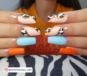 Matte Light Orange Nails