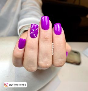 Matte Neon Purple Nails