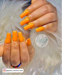 Matte Orange Acrylic Nails