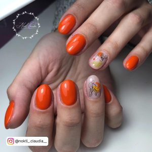 Matte Orange Fall Nails