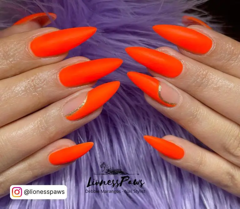 Matte Orange Nails