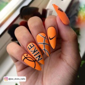 Matte Orange Ombre Nails