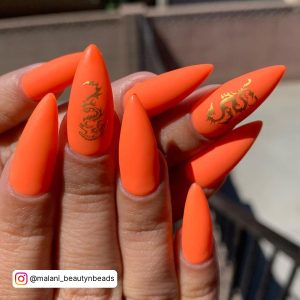 Matte Pastel Orange Nails
