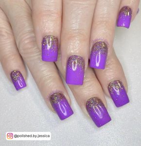 Nail Art Purple And Gold