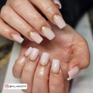 Nail Art Rose Gold And Nude