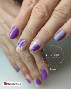 Nail Designs For Short Nails Purple