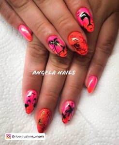 Nails 2019 Summer Orange And Pink