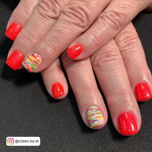 Nails For Summer Bright Orange Pineapple