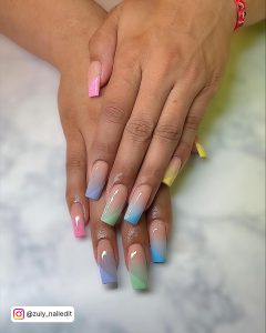 Neon Color Ombre Nails
