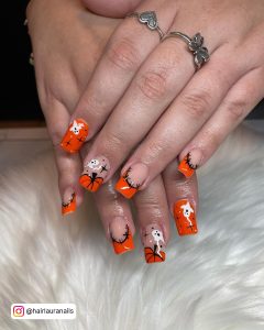 Neon Orange Acrylic Nails