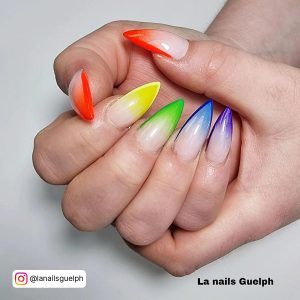 Neon Orange And Yellow Ombre Nails