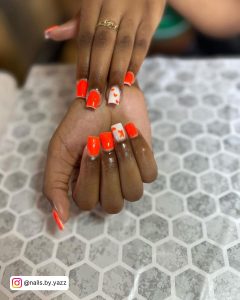 Neon Orange Nails Ideas