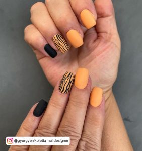 Neon Orange Nails Matte