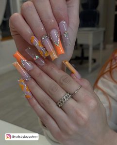 Neon Orange Toe Nails