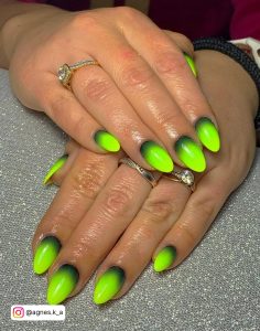 Neon Yellow And Pink Ombre Nails