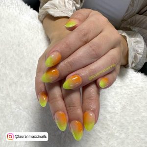 Neon Yellow Ombre Acrylic Nails