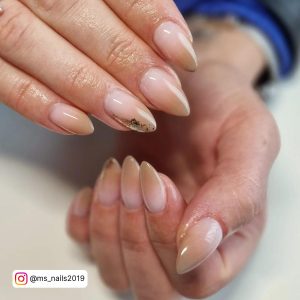 Nude And Brown Ombre Nails