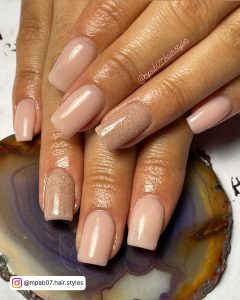 Nude Color Short Nails