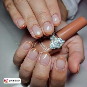 Nude French Coffin Nails