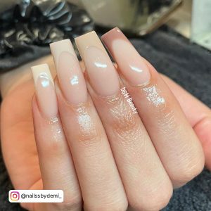 Nude French Tip Nails Almond