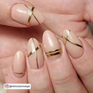 Nude Gold Nails