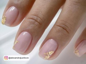 Nude Nails Gold Flakes
