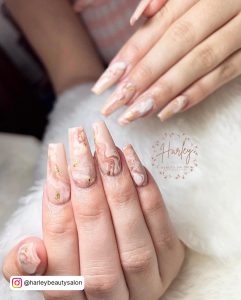 Nude Ombre Coffin Nails