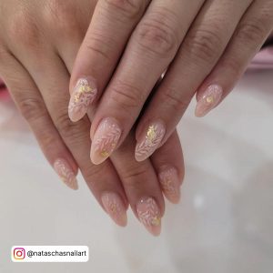 Nude With Gold Nails