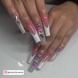 Ombre French Nails With Sparkle