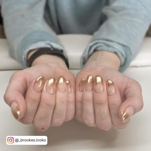 Ombre Gold Glitter Nails