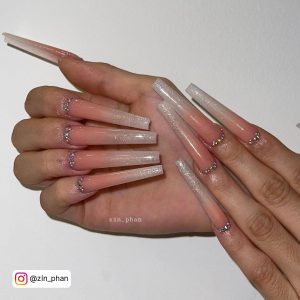 Ombre Long Coffin Nails