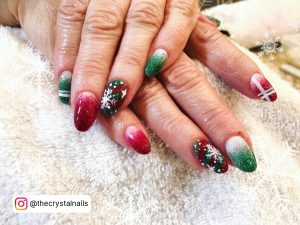 Ombre Nails Christmas Colors