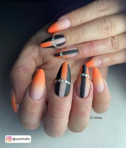 Ombre Nails Orange And Pink