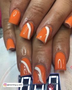Ombre Orange Nails Short