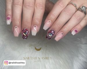 Ombre Short Coffin Nails