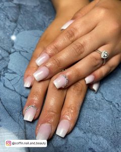 Ombre Wedding Nails With Glitter