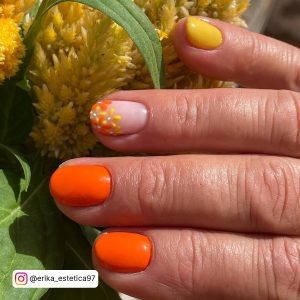 Ombre Yellow And Orange Nails
