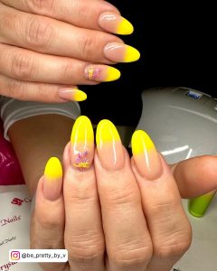 Ombre Yellow And White Nails